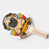 Funny Gaming Pug Dog Pet Lover Gamer Tafeltennisbatje (Zijkant)