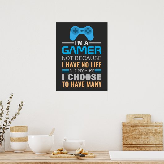 Funny Gaming Quote Poster (Keuken)