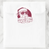 Funny Gangsta Santa Kersttijd Knuckle Tattoo Ronde Sticker (Tas)