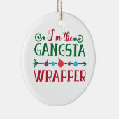 Funny Gangsta Wrapper Kerstmis | Versiering Keramisch Ornament (Rechts)