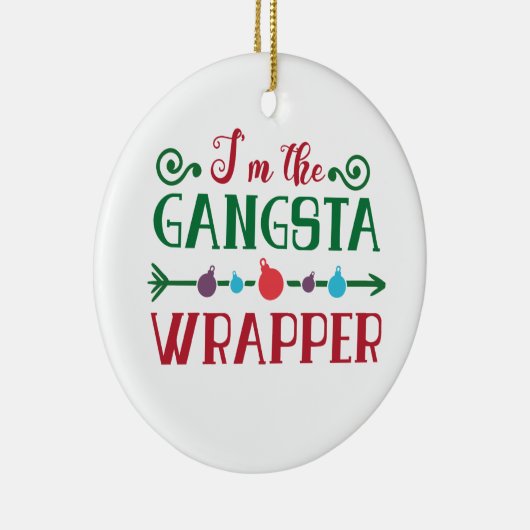 Funny Gangsta Wrapper Kerstmis | Versiering Keramisch Ornament (Rechts)