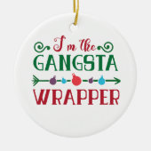 Funny Gangsta Wrapper Kerstmis | Versiering Keramisch Ornament (Voorkant)