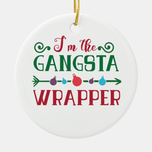 Funny Gangsta Wrapper Kerstmis | Versiering Keramisch Ornament (Voorkant)