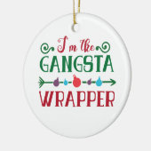 Funny Gangsta Wrapper Kerstmis | Versiering Keramisch Ornament (Links)