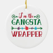 Funny Gangsta Wrapper Kerstmis | Versiering Keramisch Ornament (Achterkant)