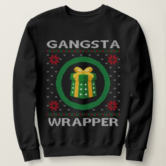 Funny Gangsta Wrapper Ugly Kerstmis Trui (Design voorkant)