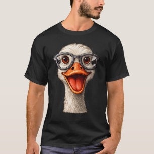 Funny Gans Met Bril T-Shirt – Schattige Nerd Eend 