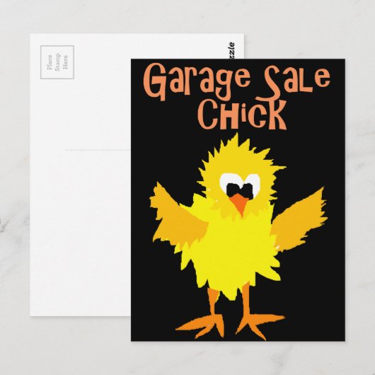 Funny Garage Sale Chick Cartoon Briefkaart (Voorkant / Achterkant)