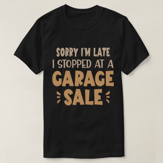 Funny Garage Sale T-Shirt, Black & Tan T-shirt (Design voorkant)