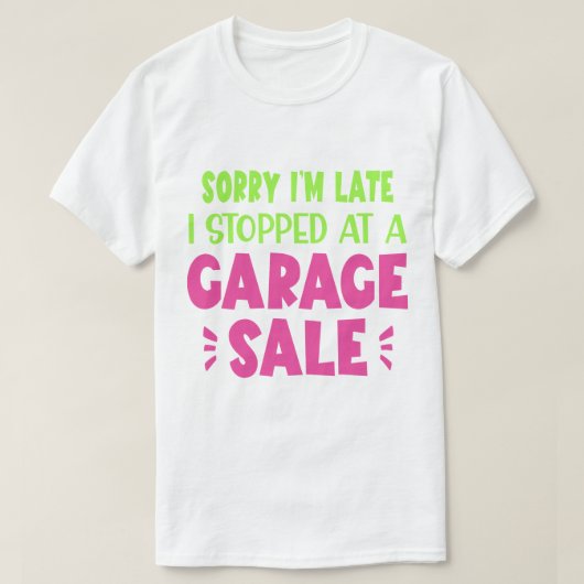 Funny Garage Sale T-Shirt, Neon T-shirt (Design voorkant)