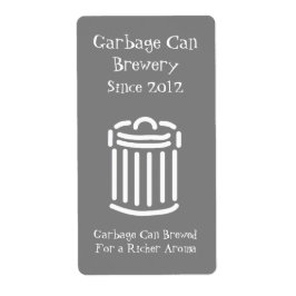Funny Garbage can Mini Beer Label