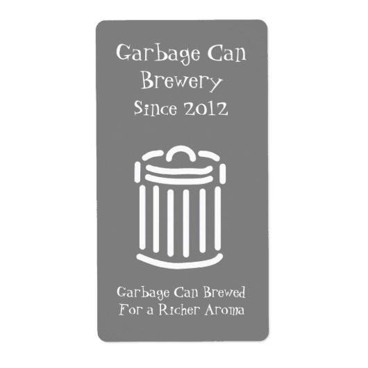 Funny Garbage can Mini Beer Label (Voorkant)