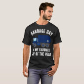 Funny Garbage Day Blue Recycling Truck Quote Recyc T-shirt (Voorkant volledig)