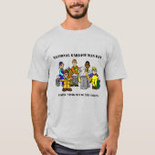 Funny Garbage Man Day T-shirt met veel werknemers (Voorkant)