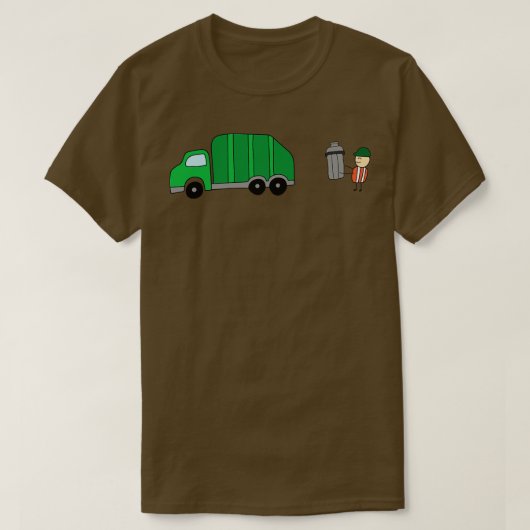 Funny Garbage Man Holding vuilnisbak met vuilnis T T-shirt (Design voorkant)