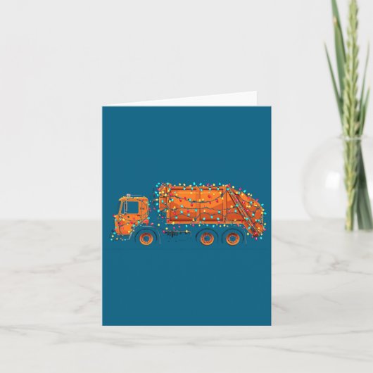 Funny Garbage Truck Christmas Graphics Lights Love Kaart (Voorkant)