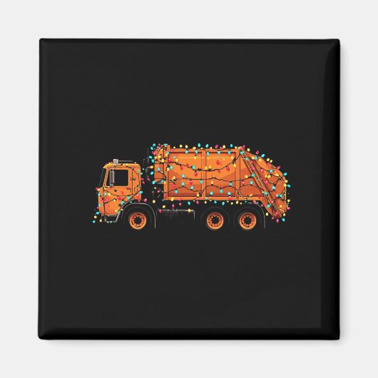 Funny Garbage Truck Christmas Graphics Lights Love Magneet (Voorkant)