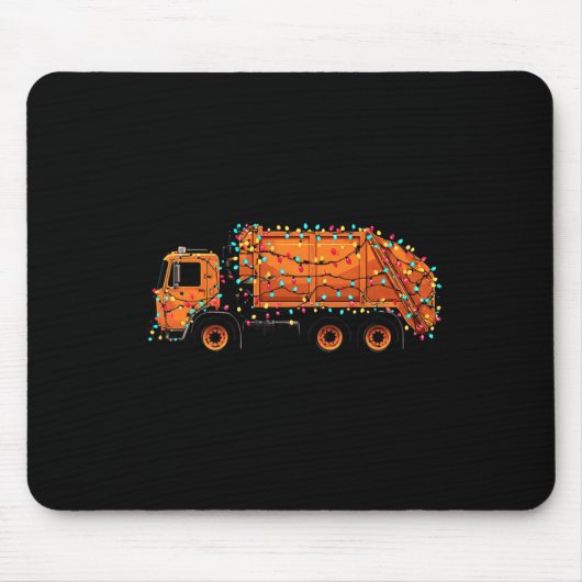 Funny Garbage Truck Christmas Graphics Lights Love Muismat (Voorkant)