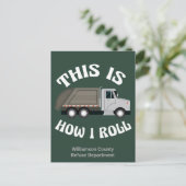 Funny Garbage Truck driver Dit is hoe ik roll Briefkaart (Staand voorkant)