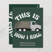 Funny Garbage Truck driver Dit is hoe ik roll Briefkaart (Voorkant / Achterkant)
