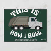 Funny Garbage Truck driver Dit is hoe ik roll Briefkaart (Achterkant)