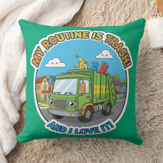 Funny Garbage Truck-Humor Decor Kussen (Deken)