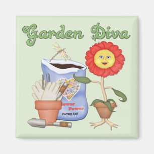 Funny Garden Diva Magneet