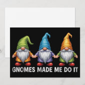 Funny Garden gnomen, de gnomen deden het. Feestdagenkaart (Voorkant / Achterkant)