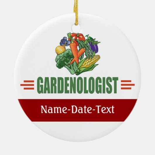 Funny Gardener Keramisch Ornament (Achterkant)