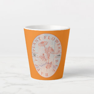 Funny Gardener Plant Flowers Bee Happy Latte Mok