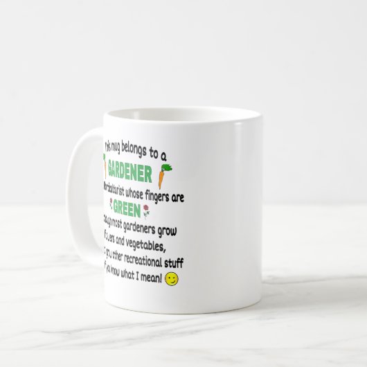 Funny Gardener's Gift Koffiemok (Voorkant links)