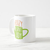 Funny Gardening Gezegde Crazy Plant Lady Koffiemok (Voorkant links)