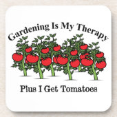 Funny Gardening is mijn therapie Bier Onderzetter (Voorkant)
