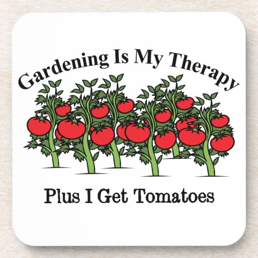 Funny Gardening is mijn therapie Bier Onderzetter (Voorkant)