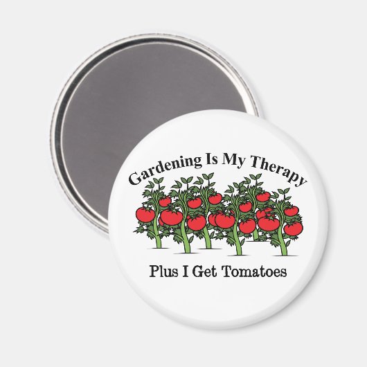 Funny Gardening is mijn therapie Magneet (Voorkant / Achterkant)