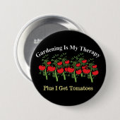 Funny Gardening is mijn therapie Ronde Button 7,6 Cm (Voorkant /achterkant)