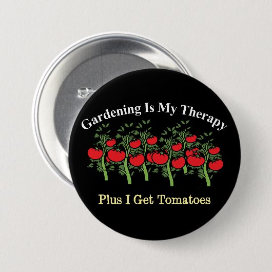 Funny Gardening is mijn therapie Ronde Button 7,6 Cm (Voorkant /achterkant)
