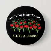 Funny Gardening is mijn therapie Ronde Button 7,6 Cm (Voorkant)