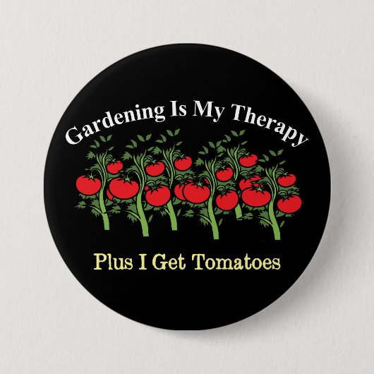 Funny Gardening is mijn therapie Ronde Button 7,6 Cm (Voorkant)