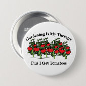 Funny Gardening is mijn therapie Ronde Button 7,6 Cm (Voorkant /achterkant)