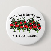 Funny Gardening is mijn therapie Ronde Button 7,6 Cm (Voorkant)