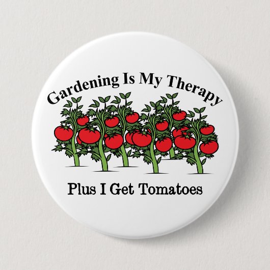 Funny Gardening is mijn therapie Ronde Button 7,6 Cm (Voorkant)