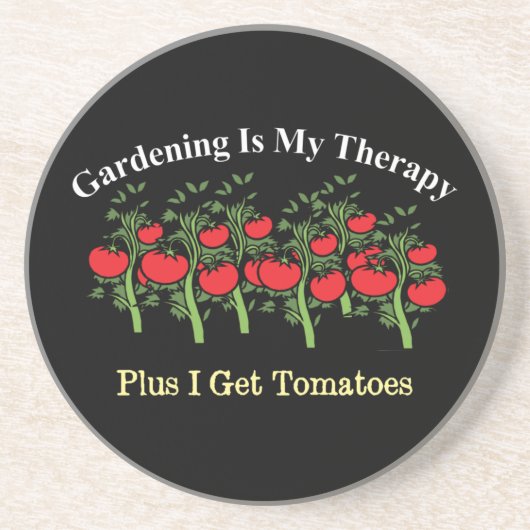 Funny Gardening is mijn therapie Zandsteen Onderzetter (Voorkant)