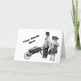  Funny Gardening-kattenkaart Feestdagen Kaart