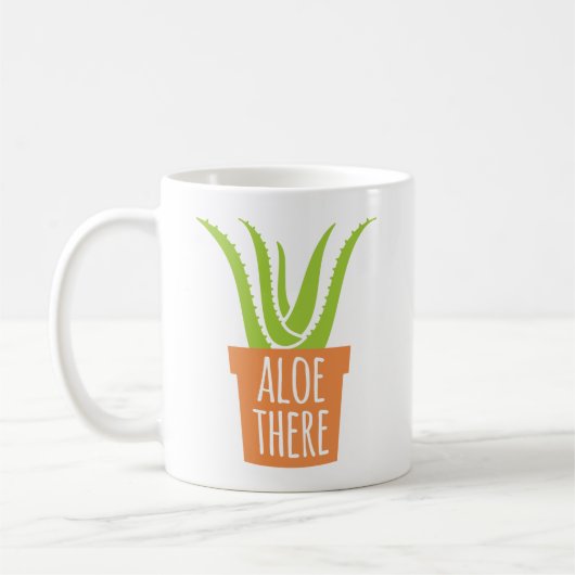 Funny Gardening Pun Aloe daar Koffiemok (Links)