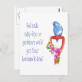 Funny Gardening Quote, Bluebird Briefkaart (Voorkant / Achterkant)