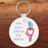 Funny Gardening Quote, Bluebird Sleutelhanger (Voorkant)