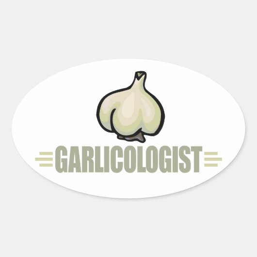 Funny Garlic Ovale Sticker (Voorkant)