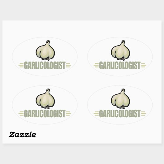 Funny Garlic Ovale Sticker (Vel)