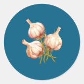 Funny Garlic Plants  Ronde Sticker (Voorkant)